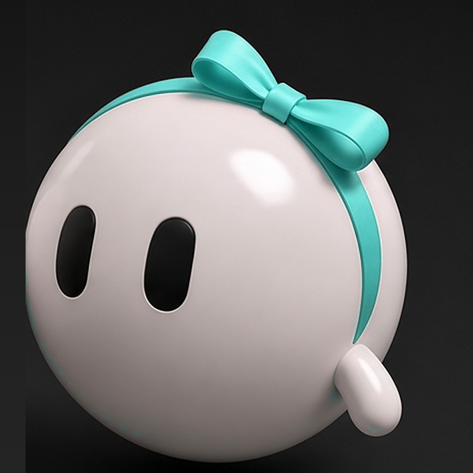 Sarah, the Duobot with a Tiffany blue bow headband, square avatar
